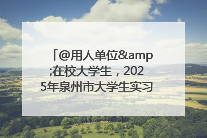 @用人单位&在校大学生，2025年泉州市大学生实习“扬帆计划”来啦！